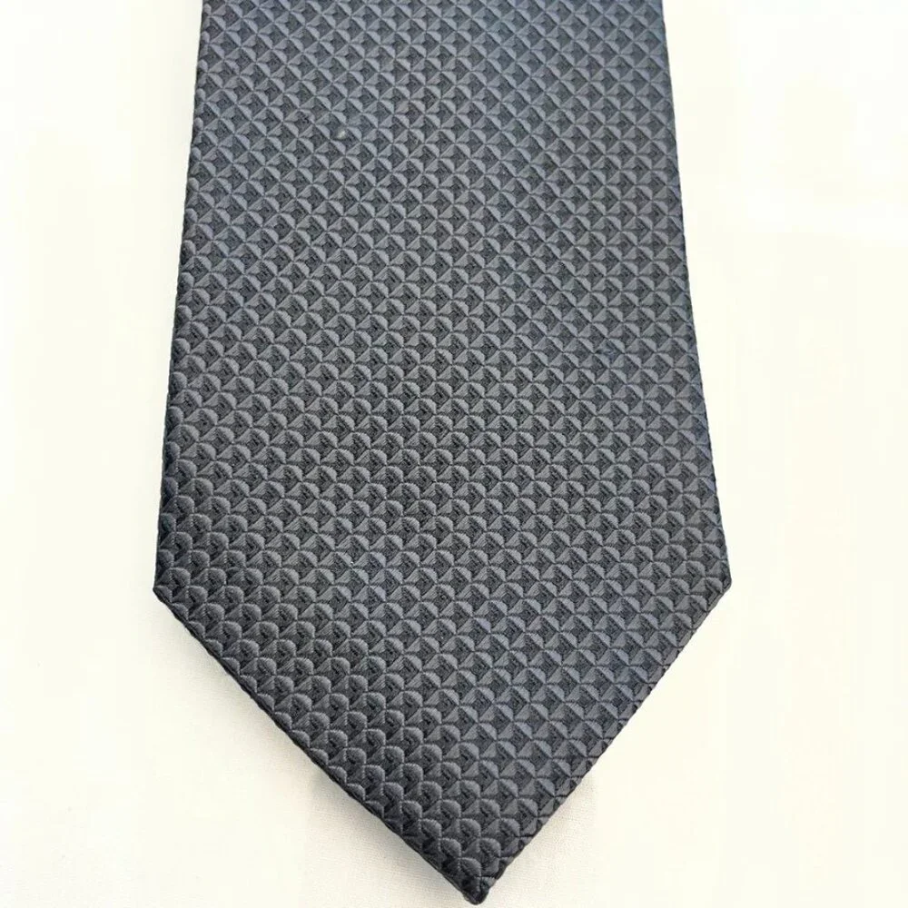 Nordstrom 100% Silk Jacquard Tie Black 3.5
